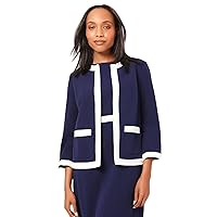 Kasper Women's Plus Size Framed Jacket with Patch Pockets