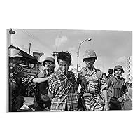 Vietnam War Viet Cong Prisoner to Be Executed PHOTO Tet Offensive 68 Saigon War Poster Canvas Poster Wall Art Decor Print Picture Paintings for Living Room Bedroom Decoration Frame-style 08*12in