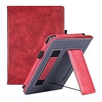 for Kindle Paperwhite 5 Leather Case Cover Kindle Paperwhite 2021 11Th Gen 6.8Inch Waterproof E-Reader Cover with Auto Wake/Sleep,Red