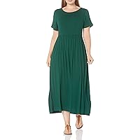 Amazon Essentials Women's Short-Sleeve Waisted Maxi Dress (Available in Plus Size)