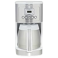 Cuisinart Coffee Maker, 12-Cup Glass Carafe, Fully Automatic for Brew Strength Control & 1-4 Cup Setting, White, Stainless Steel (White)