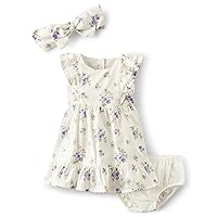 Baby Girls' Floral Summer Dress with Diaper Cover