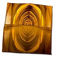 3dRose Spain, Seville. Arches of The Baths Reflect in Water in The Alcazar. - Towels (twl-313864-3)
