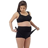 Underworks Women Adjustable Maternity Support Brief – Easy Adjustment Pregnancy Belt for Firm Pregnancy Belly Support – Cotton – Alleviates Back Pain and Discomfort, Black, Fits Dress Size: 2X 18-20