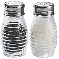 Beehive-Style Glass Shakers Salt and Pepper Set, 2.5 oz, Clear
