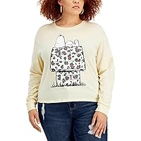 Designer Womens Trendy Plus Size Leopard-House Snoopy-Graphic T-Shirt Size 2X Color Rutabaga