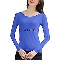 DIACACY Womens Ribbed Long Sleeve Scoop Neck Shirts Casual Basic Athletic Shirt Fitted 36 Plus Size Knit Tee Tops