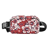 ALAZA Tropical Floral Belt Bag Waist Pack Pouch Crossbody Bag with Adjustable Strap for Men Women College Hiking Running Workout Travel