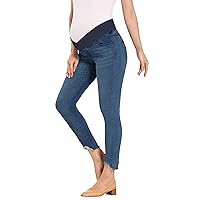 Foucome Women's Maternity Jeans Under The Belly Skinny Jeggings Cute Distressed Jeans Comfy Stretch Pants