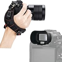 A1 A7SIII A7S III A7S3 Camera Eyecup Eyepiece FDA-EP19 Replacement + Mirrorless Camera Hand Grip Strap for Sony Alpha 1 A1 A7S Mark III