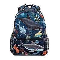 Ocean Theme School Backpack for Kid 5-13 yrs,Sea Animal Backpack Kindergarten School Bag,26