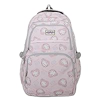 Anime KT Cat All Over Print Large Capacity Casual Backpack Laptop Backpack Travel Hiking Rucksack Bike Backpack Pink
