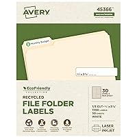 Avery EcoFriendly Recycled File Folder Labels, 2/3