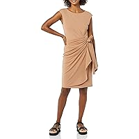 Amazon Essentials Women's Cap Sleeve Boat-Neck Faux Wrap Dress
