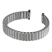 Hadley Roma LB6332W 10-14mm Silver Tone Straight Expansion Watch Band