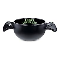 Kovot “Level Complete” Gamer Bowl - 22oz Ceramic Soup Cereal Bowl Gamer Gift -Black