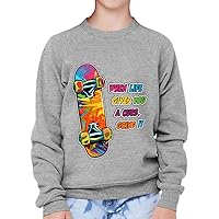 When Life Gives You a Curb Grind It Kids' Raglan Sweatshirt - Art Sponge Fleece Sweatshirt - Unique Sweatshirt