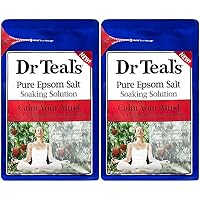 Dr Teal's Epsom Salts Calm Your Mind (Ashwagandha) 3Lb 1.36Kg (Pack of 2)