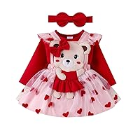 Karwuiio Little Baby Girls Fall Dress Long Sleeve Doll Collar Loose Swing Dress Toddler Christmas Outfit Clothes