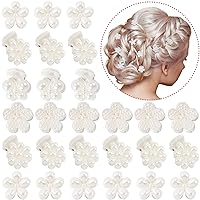 ANCIRS 32 Pack Mini Hair Pearl Claw Clips for Women, Artificial Decorative Hair Pins Accessories for Girls