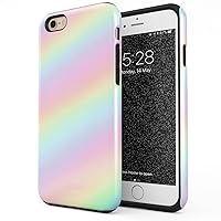 Compatible with iPhone 6 iPhone 6s Case Pastel Rainbow Unicorn Colors Ombre Pattern Holographic Dye Pale Tumblr Kawaii Aesthetic Shockproof Dual Layer Hard Shell + Silicone Protective Cover