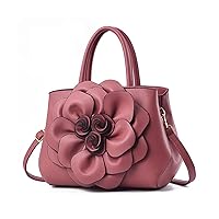 Women's PU Leather Shoulder Bags Fashion Rose Large Capacity Handbags Purses Ladies Bridal Wedding Top Handle Satchel