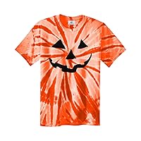 Threadrock Halloween Pumpkin Face Unisex Tie Dye T-Shirt