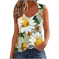 Boho Tank Tops for Women Sleeveless Floral Print Cami Top Casual Blouse Vest Shirts Summer Spring Fashion 2024