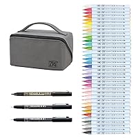 ARTEZA Dual Tip Brush Pens, 12 Vintage Tones, Watercolor Calligraphy  Markers, Nylon Brush and Fine Tip, Water-Based Ink, for Illustration,  Lettering