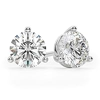 2.00CT Round Brilliant Cut, VVS1 Clarity, Colorless Moissanite Stone, 925 Sterling Silver Earring, Martini Set Stud Earrings, Perfact for Gift Or As You Want