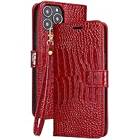 Wallet Case for iPhone 13/13 Pro/13 Pro Max, Crocodile Pattern Leather Magnetic Flip Case with Cards Pocket Stand Feature Full Protection Protective Cover (Color : F, Size : 13pro max 6.7