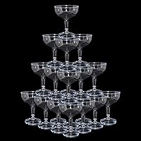 50 Pcs Plastic Champagne Coupe Glasses for Parties, 5 oz Disposable Champagne Glasses Unbreakable Acrylic Martini Glasses (Clear)