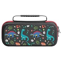 Baby Dinosaur Pattern Carrying Case For Nintendo Switch Protective Portable Travel Tote Bag, White