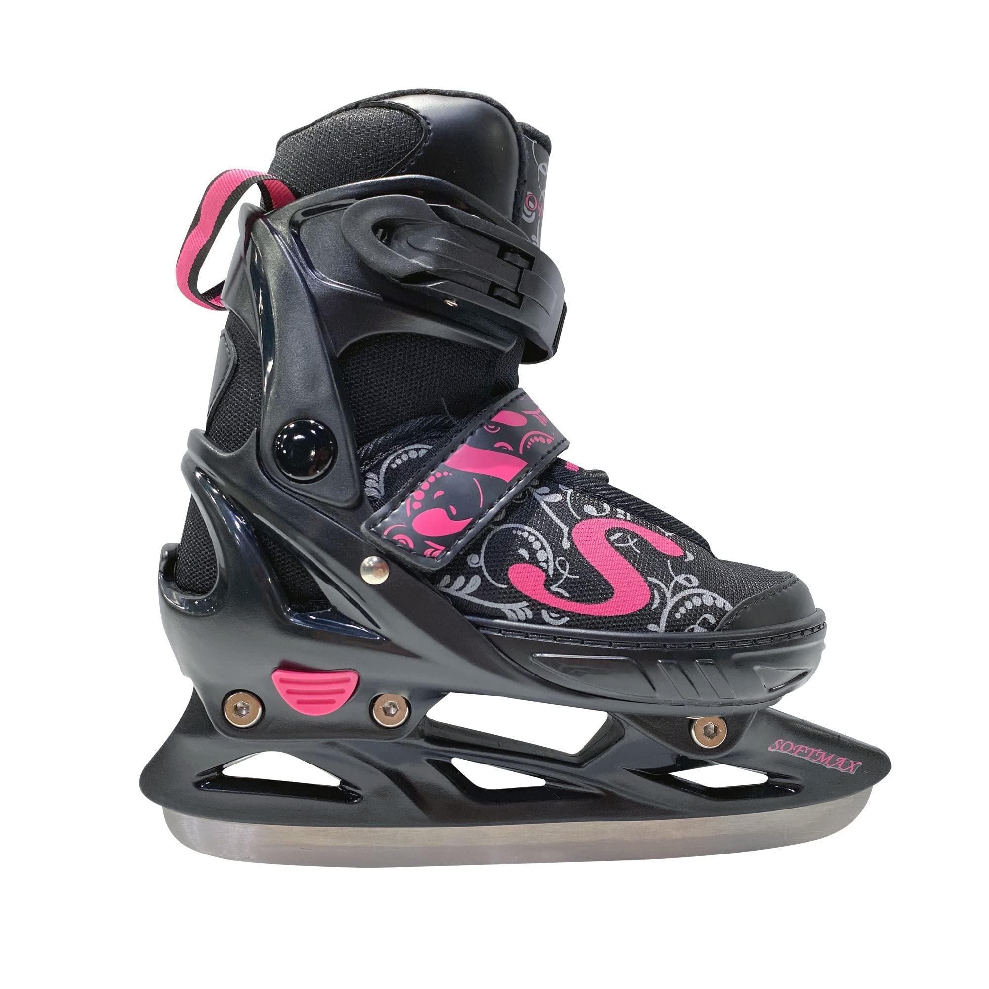 Softmax - Adjustable Ice Skates - Hockey Skates for Boys and Girls - Insulated Kids Ice Skates with 3 Sizes Adjustments