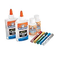 Elmer’s Slime Starter Kit, Clear School Glue, Glitter Glue Pens & Magical Liquid Activator Solution, 9 Count