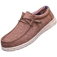 Men's Super Lightweight Breathable Linen Loafers Casual Slip On Boat Shoes