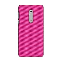 Amzer Slim Designer Snap On Hard Case Back Cover Skin for Nokia 5 - Carbon Fibre Redux Hot Pink 13