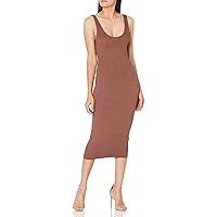 Enza Costa Women's Stretch Silk Rib Tank Midi Dress