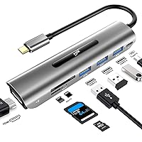 USB C Hub, 7 in 1 USB C to 4K HDMI Adapter with 100W Power Delivery, 3 USB 3.0 Ports, SD/TF Card Readers for MacBook/Pro/Air/iMac/iPad Pro and Type C Laptops Chromebook