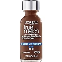 Makeup True Match Super-Blendable Liquid Foundation, Espresso C10, 1 Fl Oz,1 Count