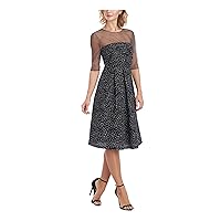 JS Collections Womens Mesh Sequined Cocktail and Party Dress