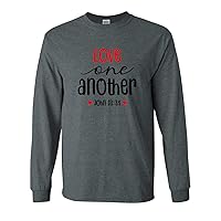 Love One Another John 13:34 Christian Unisex Adult Long Sleeve T-Shirt
