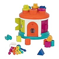 Battat – Shape & Color Sorting Toy – Developmental Toy – Pattern Matching Game – Color-Coded Keys – 2 Years + – Shape Sorter House