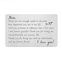 Engraved Wallet Inserts Card for Mom - Mom from Daugter Gifts - Mom Mothers Day Card - Christmas Gift for Mommy Mama