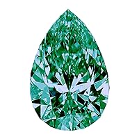 Loose Moissanite Stone By RINGJEWEL (Pear Cut 4.70 Ct VVS1 Blueish Green Color)