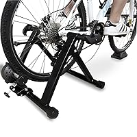 Signature Fitness Bike Trainer Stand Steel Bicycle Exercise Fluid Magnetic Stand with Front Wheel Riser Block