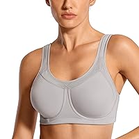 SYROKAN Women's High Impact Removable Pads Sports Bra Underwire Full Coverage Support Workout Running Bra