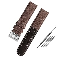 RAYESS Canvas Leather Strap is Suitable for Hamilton Khaki Field Watch H68201993 H7060596 for Seiko Strap 20mm 22mm Buckle (Color : 10mm Gold Clasp, Size : 20mm)
