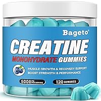 Creatine Monohydrate Gummies for Men & Women, 5g of Creatine Per Serving for Enhanced Muscle Growth, Strength, and Recovery, Low Sugar-Pre-Workout Supplement-Blueberry Flavor, 120 Count