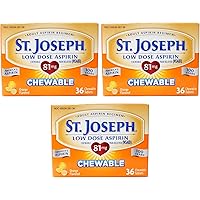 St. Joseph Aspirin Chewable Orange, Orange 36 tabs 81 mg(Pack of 3)